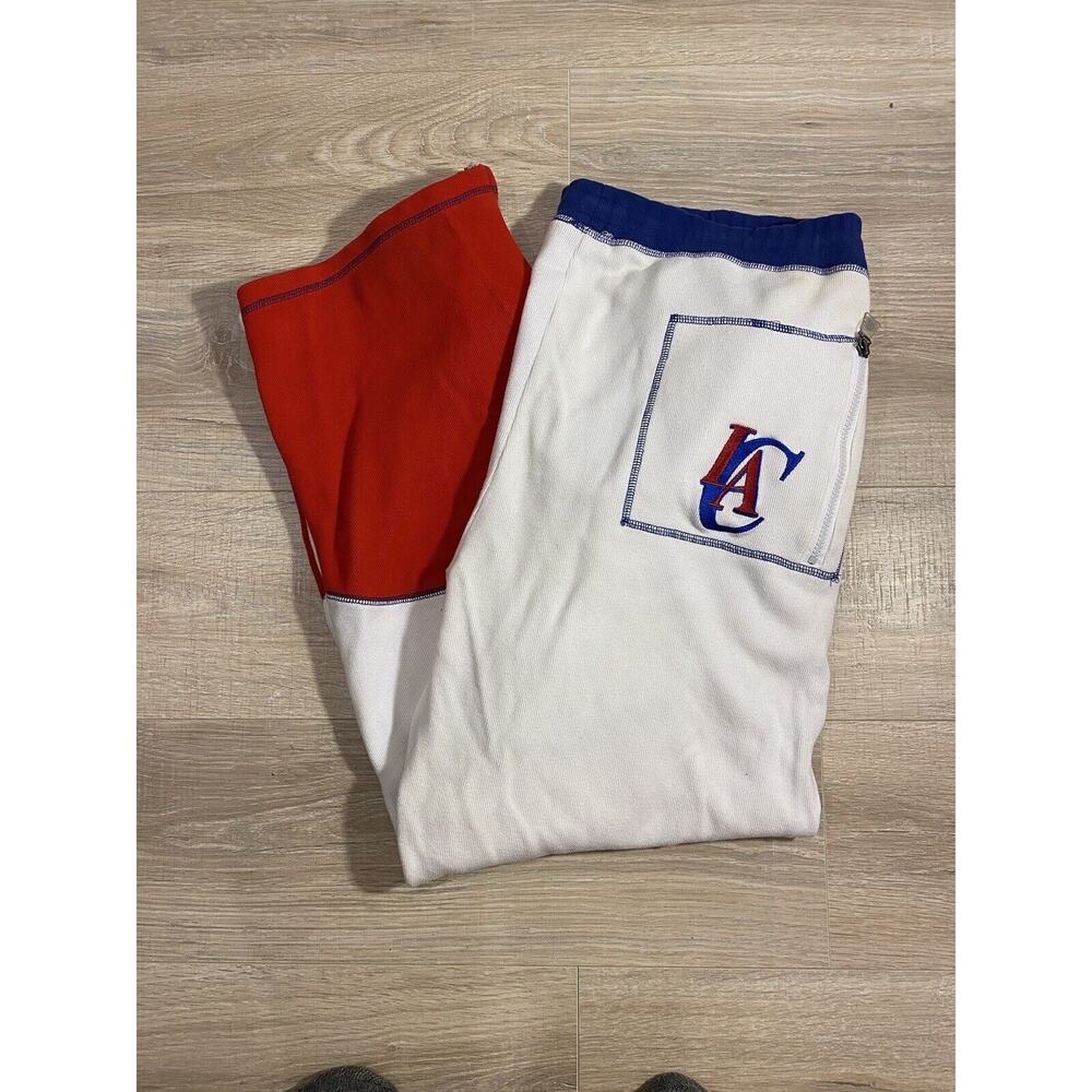 Vintage Los Angeles Clippers NBA Embroidered Sweatpants 3XL Blue White Red 90s